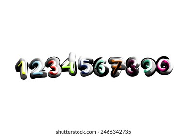 sequence of numbers from one to ten full color, icons without background