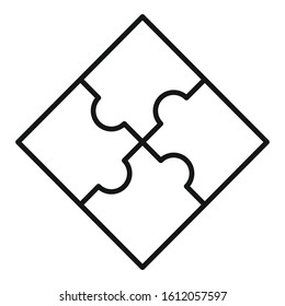 Sequence puzzle icon. Outline sequence puzzle vector icon for web design isolated on white background