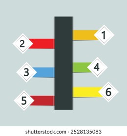 Sequence rank template info graphic chart list set of banners and ribbons