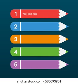 Sequence Rank Template Infographic Chart Pencil Crayon Style
