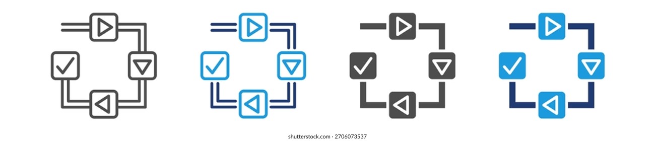 sequencing icon set multie style