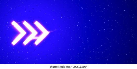 Sequential arrow unique super glowing neon sign vector. Light burst. Design element consecutive arrow neon icon. Illuminated file banner. neon sign. Great name every night. Banner with blank space.