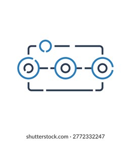 Sequential modeling icon, time-series analysis icon for machine learning and AI
