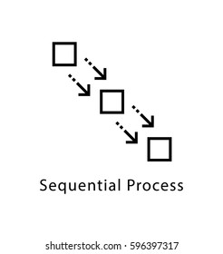 Sequential Process Vector Line Icon