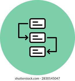 Sequential Steps Icons, Color Outline Style