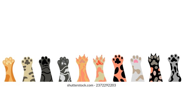 Sequential vector cat paws background