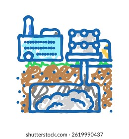 Vector de boceto de icono de doodle de carbono de secuestro. signo de carbono de secuestro. ilustración de símbolo aislado