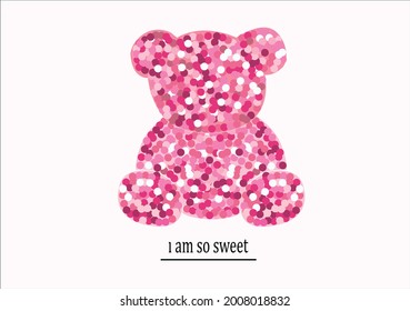 sequin bear vector art design