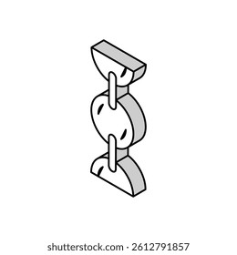 sequin chain isometric icon vector. sequin chain sign. isolated symbol illustration