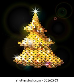 Sequin Christmas Tree Gold
