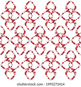 Sequin hearts seamless pattern. Trendy minimalist ornate.