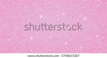 Sequin pink disco mosaic tile background with glitter sparkle light soft pastel gradient