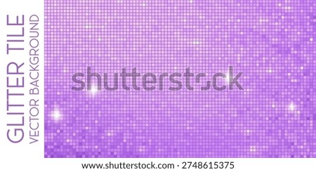 Sequin pink disco mosaic tile background with glitter sparkle light purple gradient and vertical banner