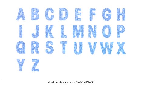 Sequins alphabet font. Glitter isolated typography decoration. Colorful sequins vector background. Luxury elements.