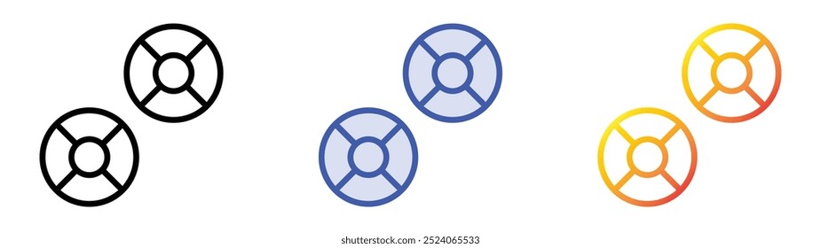 sequins icon. Linear, Blue Fill and Gradient Style Design Isolated On White Background