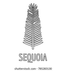 Sequoia branch icon. Outline illustration of sequoia branch vector icon for web