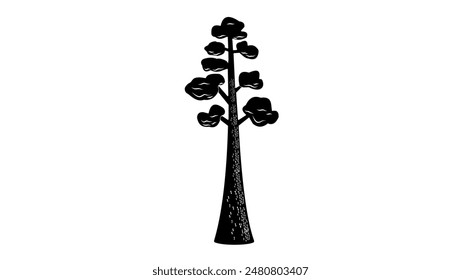 sequoia emblem, black isolated silhouette