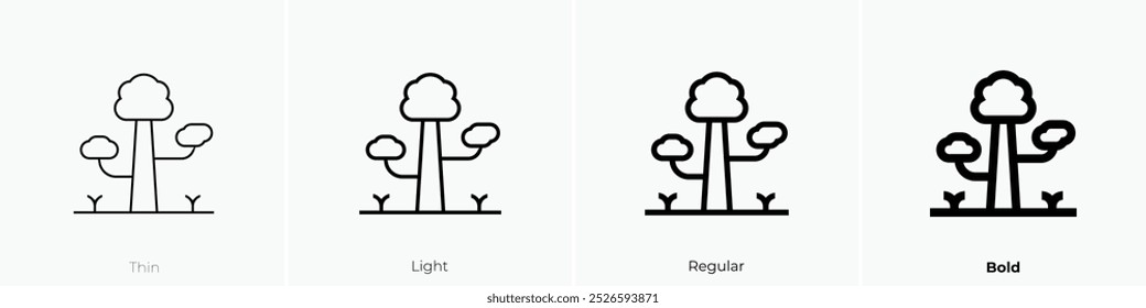 sequoia icon. Thin, Light Regular And Bold style design isolated on white background