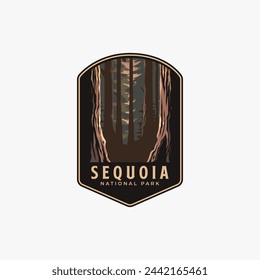 Sequoia National Park Logo Patch Abzeichen Vektor Illustration Design, Forest Poster Design