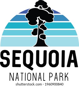 Sequoia National Park. Modern tree sequoia logo. Vector illustration.