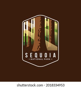 Sequoia National Park patch logo illustration on dark background