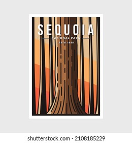 Sequoia National Park poster vector illustration design