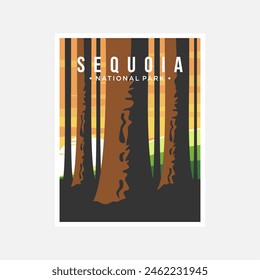 Sequoia National Park poster vector illustration design