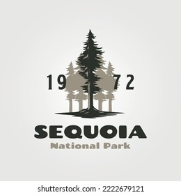 sequoia travel outdoor logo vector illustration design, national park vintage logo design