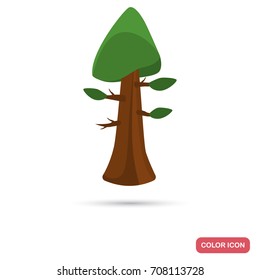 Sequoia tree color flat icon for web and mobile design