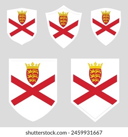 Ser of Jersey Flag in Shield Shape Frame