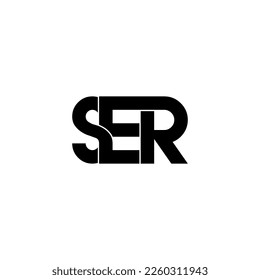 ser lettering initial monogram logo design