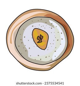 "Serabi" is traditional snack from Indonesian or "pancake", suitable for sticker and graphic design elements