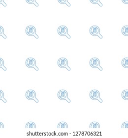 serach music icon pattern seamless white background. Editable line serach music icon. serach music icon pattern for web and mobile.