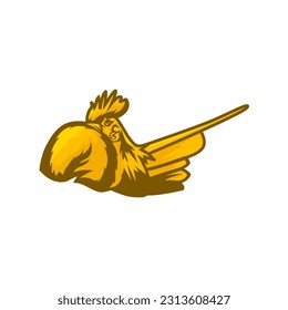 serama chicken logo golden yellow on white background