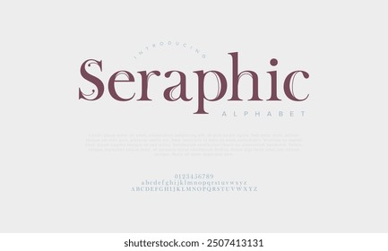 Seraphic typography beauty fashion elegant minimalist serif italic fonts decorative wedding vintage retro logos. Minimal luxury font alphabet logo. Vector illustration