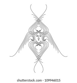 seraphim outline vector illustration