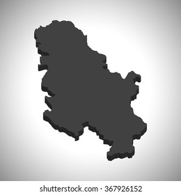 Serbia - 3D map