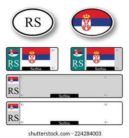 serbia auto set against white background, abstract vector art illustration, image contains transparency