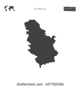 Serbia Blank Vector Map Isolated on White Background. High-Detailed Black Silhouette Map of Serbia.