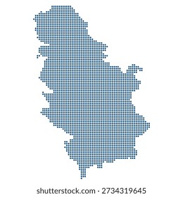 Serbia Blue Dotted Vector Map for Software Development and IT Outsourcing Hubs. Map of Serbia dotted style.