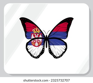 Serbia Butterfly Flag Pride Icon
