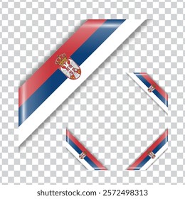Serbia corner national flag with shadow