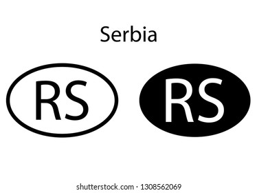 Serbia country code icon.  Iso code country domain name.  RS - Serbia abbreviated. vector