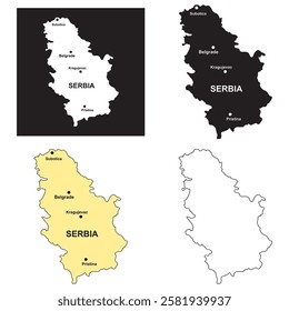 Serbia country map icon vector illustratin simple design