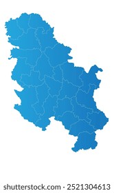 Serbia district Country land Map