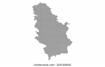 Serbia dotted map with grunge texture in dot style. Abstract vector illustration of a country map with halftone effect for infographic. 