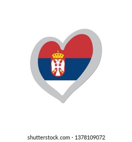 Serbia emoji flag vector inside of heart. Not real symbol
