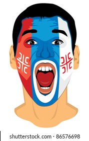 Serbia fan face