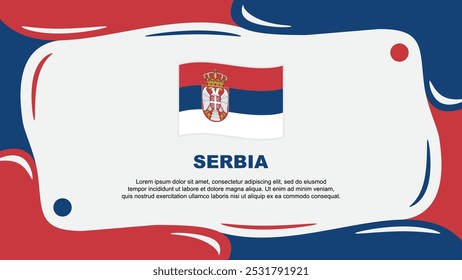 Serbia Flag Abstract Background Flat Design Template. Serbia Independence Day Banner Wallpaper Vector Illustration. Serbia Illustration