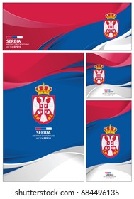 Serbia flag abstract colors background. Collection banner design. brochure vector illustration.